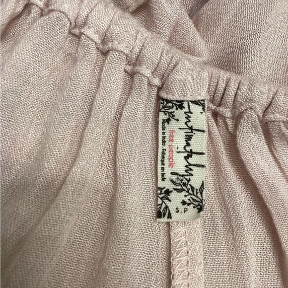 Free People Wide Leg Jumpsuit Light Pink Women’s Size S Boho Chic Sleeveless - Picture 14 of 16